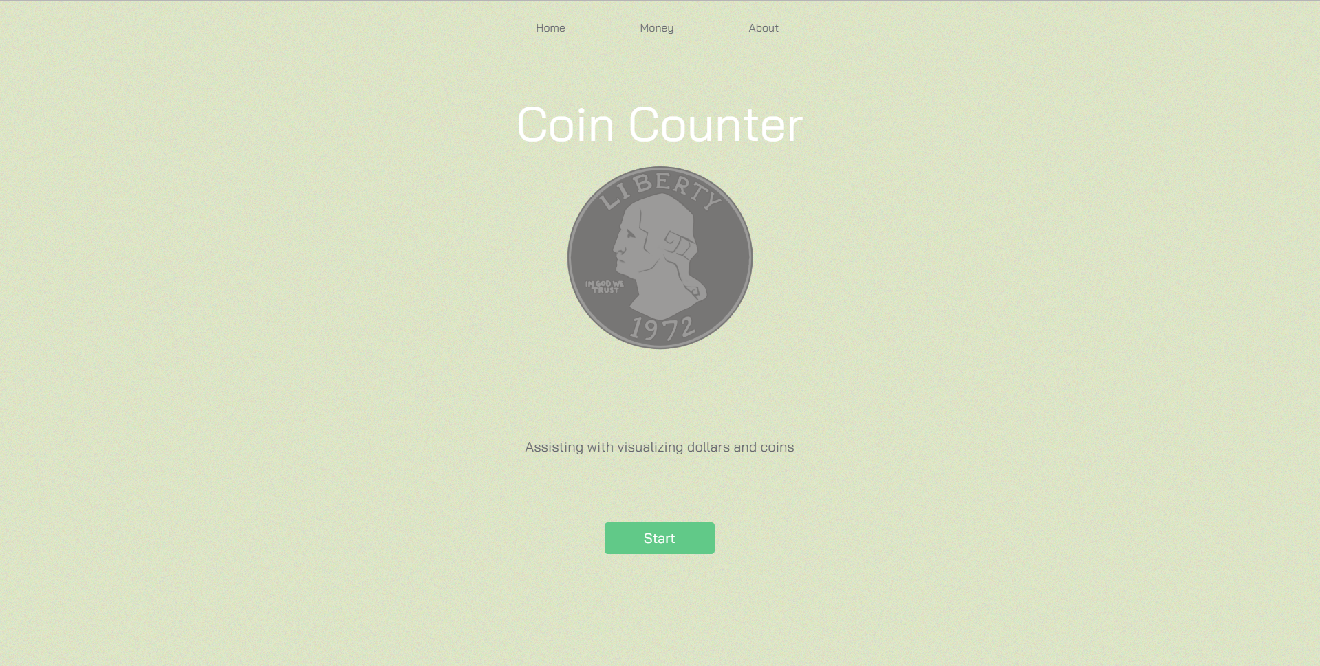 Coin Counter home screen